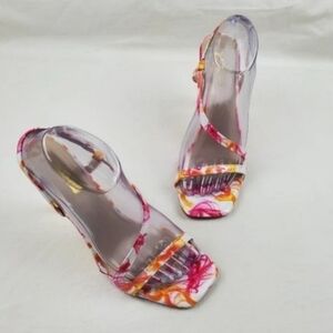 X2B multi color slingback heel sandals